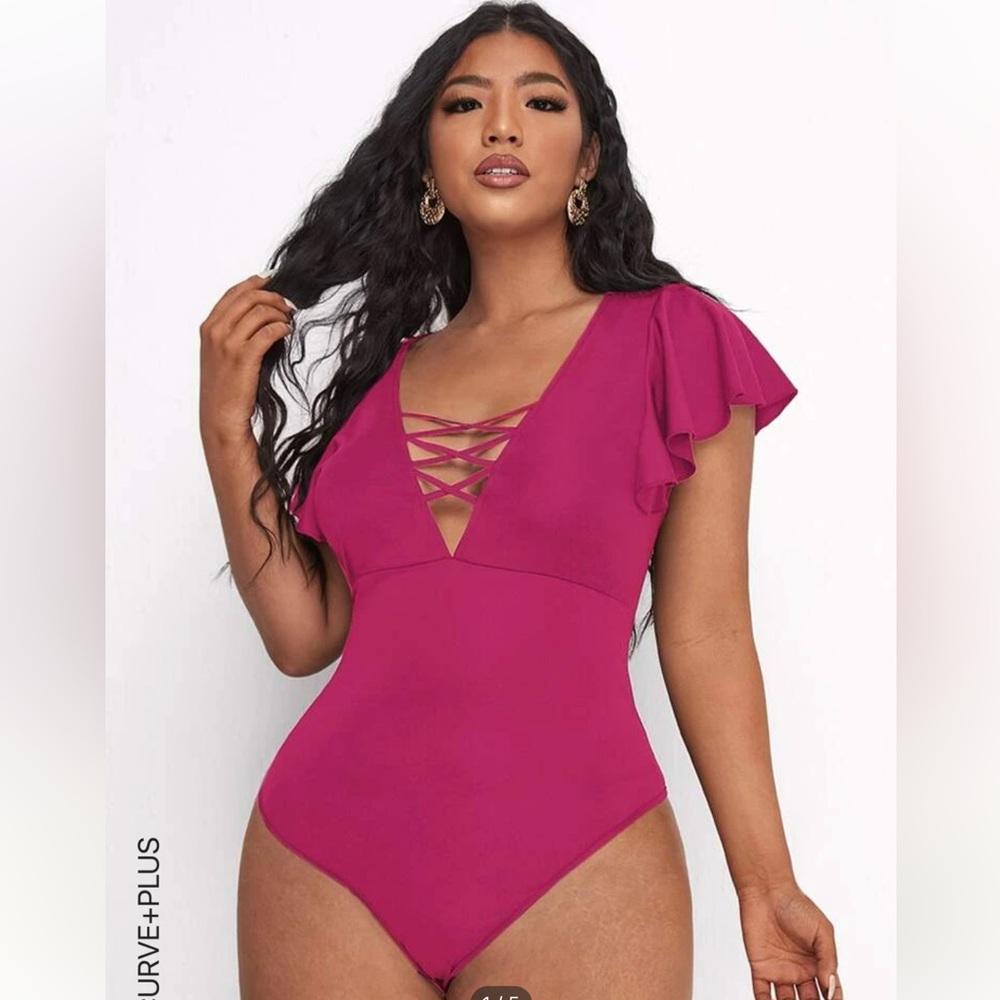 SHEIN - flutter sleeve bodysuit